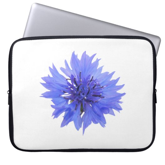 Elektronik-Tasche mit blauem Kornblumen-Design Laptopschutzhülle (Vorderseite)