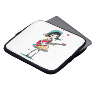 Elektronik-Tasche mit Whimsy Girl Playing Gitarre Laptopschutzhülle