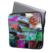 Elektronik-Tasche – Neon-Puls Laptopschutzhülle (Vorderseite Links)