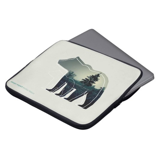 Elektroniktasche mit Linie Ikonenbär mit Wald Laptopschutzhülle (Vorne Oben)