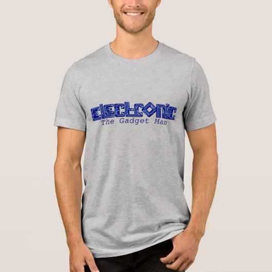 Elektronisch-blaue Platine im Stil des Gadget-man- Tri-Blend Shirt (Vorderseite)