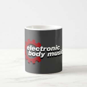 Elektronische Body Music EBM-Schrift Kaffeetasse