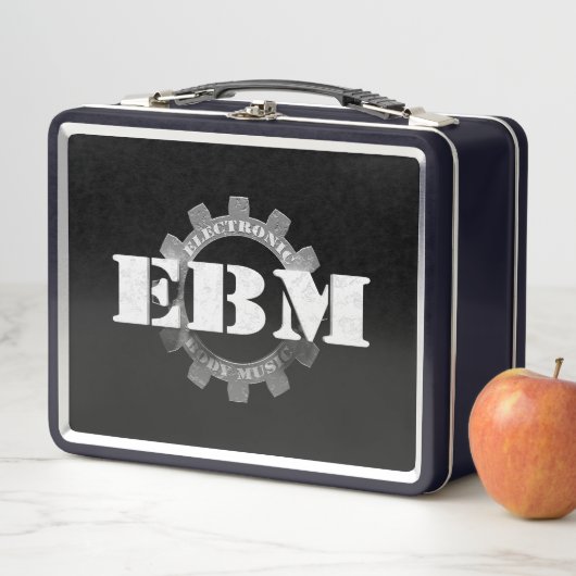 Elektronische Body Music EBM-Schrift Metall Brotdose (Beispiel)