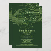 Elektronische Computerplatine Bar Mitzvah Einladung (Vorne/Hinten)