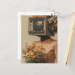 Elektronische Frau Postkarte