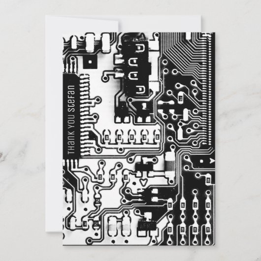 Elektronische gedruckte Schaltung in Schwarzweiß-L Dankeskarte (Vorderseite)