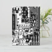 Elektronische gedruckte Schaltung in Schwarzweiß-L Dankeskarte (Stehend Vorderseite)