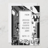 Elektronische gedruckte Schaltung in Schwarzweiß-L Dankeskarte (Rückseite)