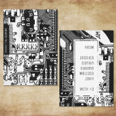 Elektronische gedruckte Schaltung in Schwarzweiß-L Dankeskarte