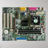 Elektronische Komponenten alte Hauptplatine Print Poster (Vorne)