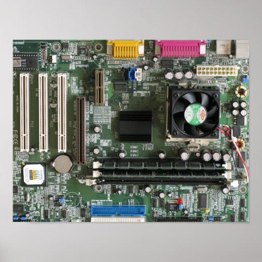 Elektronische Komponenten alte Hauptplatine Print Poster (Vorne)