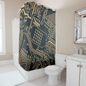 Elektronische Komponenten, nahe Computerkarte, gra Duschvorhang (Beispiel)