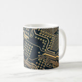 Elektronische Komponenten, nahe Computerkarte, gra Kaffeetasse (VorderseiteRechts)