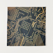 Elektronische Komponenten, nahe Computerkarte, gra Wandteppich (Vorderseite (Horizontal))