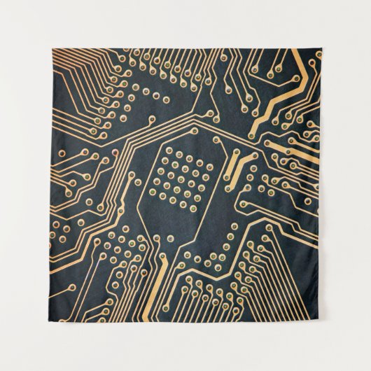 Elektronische Komponenten, nahe Computerkarte, gra Wandteppich (Vorderseite (Horizontal))