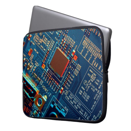 Elektronische Leiterplatte nah. elektronisch,mikro Laptopschutzhülle (Vorderseite Links)
