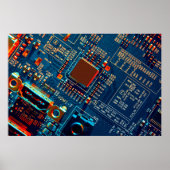 Elektronische Leiterplatte nah. elektronisch,mikro Poster (Vorne)
