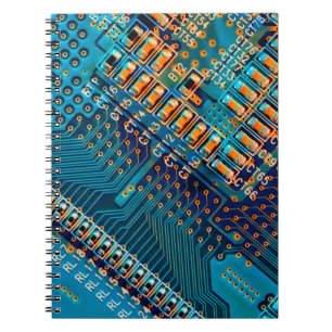 Elektronische Leiterplatte Nahaufnahme. Computer,H Notizblock
