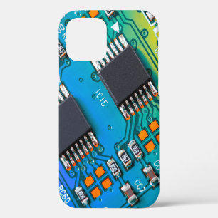 Elektronische Leiterplatte Nahaufnahme. Hintergrun iPhone 12 Hülle