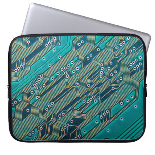 Elektronische Leiterplatte Nahaufnahme. Hintergrun Laptopschutzhülle