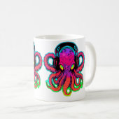 Elektronische Musik Sommerfestival Trippy Octopus Kaffeetasse (VorderseiteRechts)