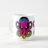 Elektronische Musik Sommerfestival Trippy Octopus Kaffeetasse (Vorderseite Links)