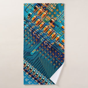 Elektronische Platine nah. Computer, Semico Badehandtuch