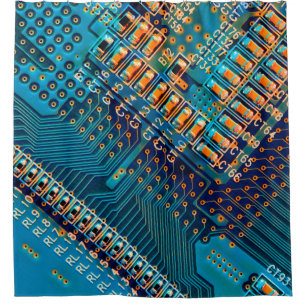 Elektronische Platine nah. Computer, Semico Duschvorhang