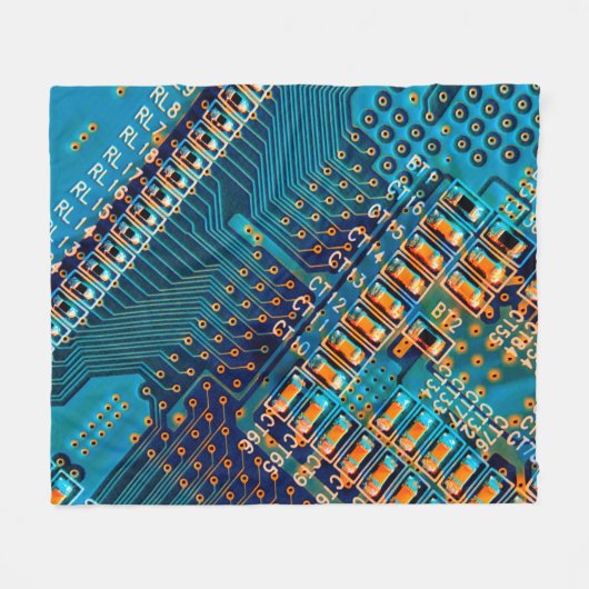 Elektronische Platine nah. Computer, Semico Fleecedecke (Vorderseite (Horizontal))