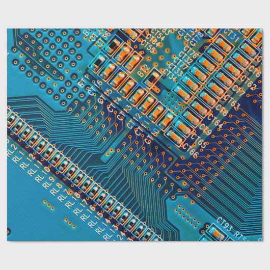 Elektronische Platine nah. Computer, Semico Geschenkpapier (Flach)