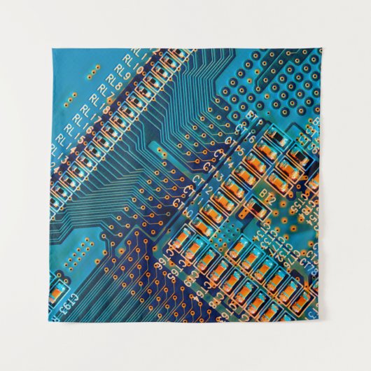 Elektronische Platine nah. Computer, Semico Wandteppich (Vorderseite (Horizontal))