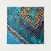 Elektronische Platine nah. Computer, Semico Wandteppich (Vorderseite)