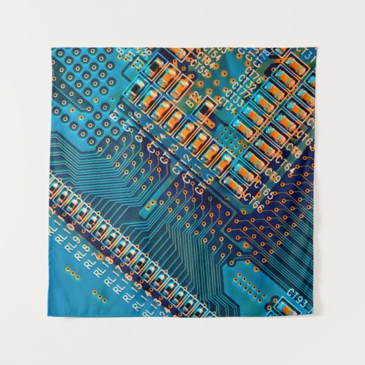 Elektronische Platine nah. Computer, Semico Wandteppich (Vorderseite)