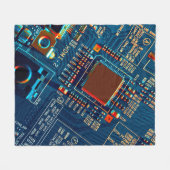 Elektronische Platine nah. elektronisch,mikr Fleecedecke (Vorderseite (Horizontal))