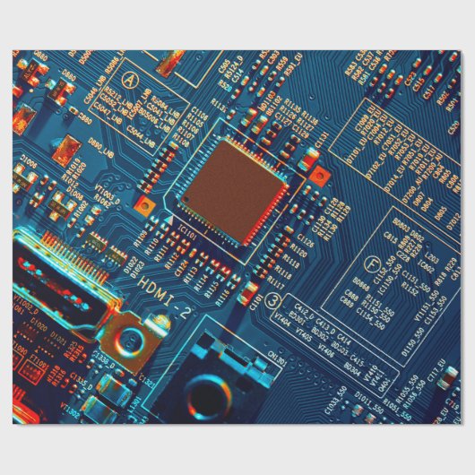 Elektronische Platine nah. elektronisch,mikr Geschenkpapier (Flach)