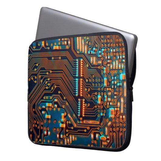 Elektronische Platine nah. Hintergrund, bob Laptopschutzhülle (Vorderseite Links)