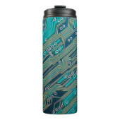 Elektronische Platine nah. Hintergrund, bob Thermosbecher (Vorderseite)