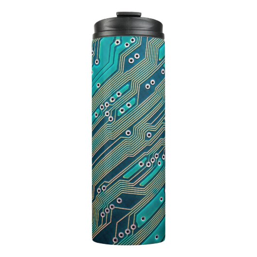 Elektronische Platine nah. Hintergrund, bob Thermosbecher (Vorderseite)