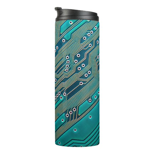 Elektronische Platine nah. Hintergrund, bob Thermosbecher (Nach rechts gedreht)