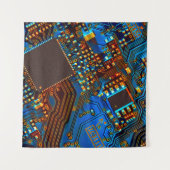 Elektronische Platine nah. Hintergrund, bob Wandteppich (Vorderseite)