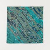 Elektronische Platine nah. Hintergrund, bob Wandteppich (Vorderseite (Horizontal))