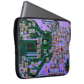 Elektronische Platine nah. Hintergrund, Bohr Laptopschutzhülle (Vorne Rechts)