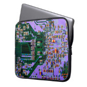 Elektronische Platine nah. Hintergrund, Bohr Laptopschutzhülle (Vorderseite Links)