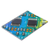 Elektronische Platine nah. Hintergrund, Bohr Notizblock (Linke Seite)