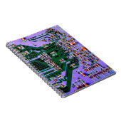 Elektronische Platine nah. Hintergrund, Bohr Notizblock (Rechte Seite)