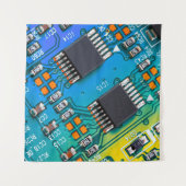 Elektronische Platine nah. Hintergrund, Bohr Wandteppich (Vorderseite (Horizontal))