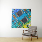 Elektronische Platine nah. Hintergrund, Bohr Wandteppich (Beispiel (Horizontal))