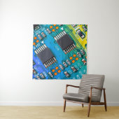 Elektronische Platine nah. Hintergrund, Bohr Wandteppich (Beispiel)