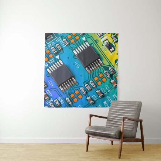 Elektronische Platine nah. Hintergrund, Bohr Wandteppich (Beispiel)