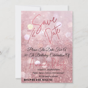 Elektronische Save-the-Date, Roségold Glitter Digi Einladung